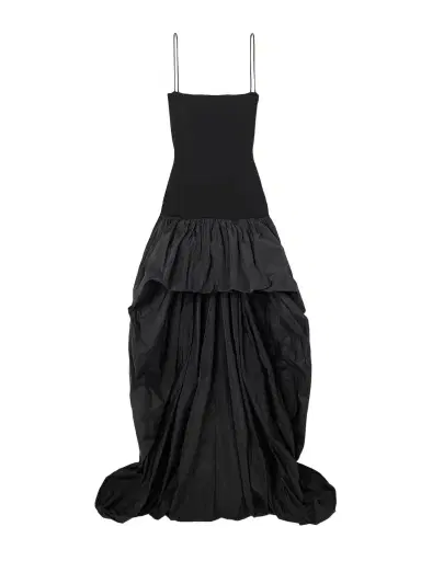 Stella McCartney Asymmetric Gathered Taffeta And Crepe-jersey Gown | Thumbnail 1 Stella McCartney Asymmetric Gathered Taffeta And Crepe-jersey Gown | Thumbnail 1