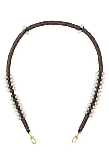 Marie Lichtenberg Pearl Grey Burgundy Ica Mauli Necklace | Thumbnail 1 Marie Lichtenberg Pearl Grey Burgundy Ica Mauli Necklace | Thumbnail 1