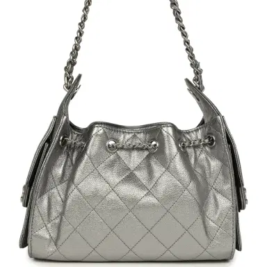 Chanel Chanel Mini 25 Hobo Bag Anthracite Metallic Caviar Silver Hardware | Thumbnail 5 Chanel Chanel Mini 25 Hobo Bag Anthracite Metallic Caviar Silver Hardware | Thumbnail 5