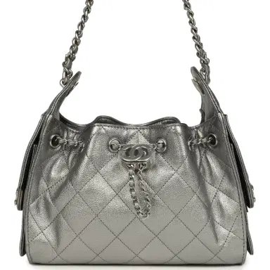 Chanel Chanel Mini 25 Hobo Bag Anthracite Metallic Caviar Silver Hardware | Thumbnail 1 Chanel Chanel Mini 25 Hobo Bag Anthracite Metallic Caviar Silver Hardware | Thumbnail 1