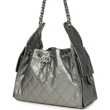 Chanel Chanel Small 25 Hobo Bag Metallic Anthracite Caviar Silver Hardware | Thumbnail 3 Chanel Chanel Small 25 Hobo Bag Metallic Anthracite Caviar Silver Hardware | Thumbnail 3