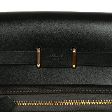 HERMÈS Hermes Herbag Zip 20 Mini Dark Bronze Toile Militaire Canvas and Black Vache Hunter Gold Hardware | Thumbnail 7 HERMÈS Hermes Herbag Zip 20 Mini Dark Bronze Toile Militaire Canvas and Black Vache Hunter Gold Hardware | Thumbnail 7