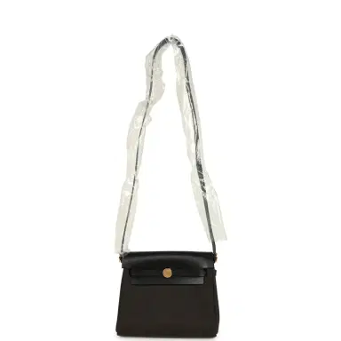 HERMÈS Hermes Herbag Zip 20 Mini Dark Bronze Toile Militaire Canvas and Black Vache Hunter Gold Hardware | Thumbnail 9 HERMÈS Hermes Herbag Zip 20 Mini Dark Bronze Toile Militaire Canvas and Black Vache Hunter Gold Hardware | Thumbnail 9