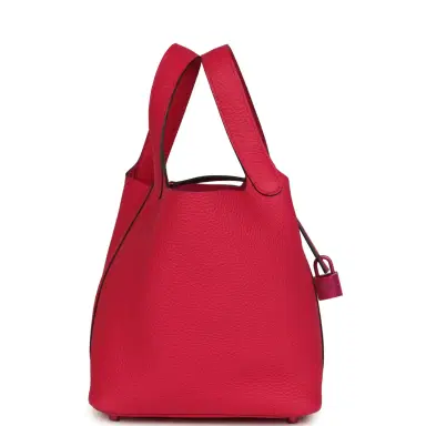 HERMÈS Hermes Picotin 18 Monochrome Rose Mexico Clemence Pink Palladium Hardware | Thumbnail 3 HERMÈS Hermes Picotin 18 Monochrome Rose Mexico Clemence Pink Palladium Hardware | Thumbnail 3