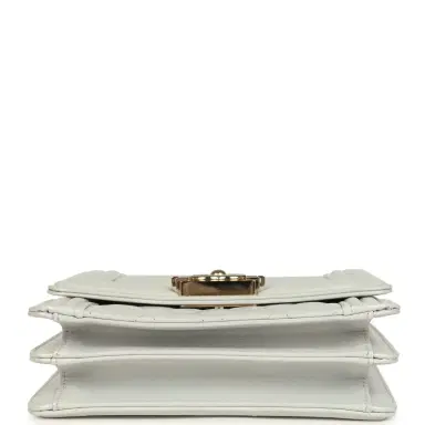 Chanel Pre-owned Chanel North South Boy Bag Light Grey Iridescent Calfskin Light Gold Hardware | Thumbnail 6 Chanel Pre-owned Chanel North South Boy Bag Light Grey Iridescent Calfskin Light Gold Hardware | Thumbnail 6
