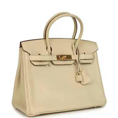 HERMÈS Pre-owned Hermes Birkin 30 Parchemin Clemence Gold Hardware | Thumbnail 2 HERMÈS Pre-owned Hermes Birkin 30 Parchemin Clemence Gold Hardware | Thumbnail 2