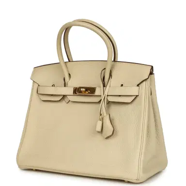 HERMÈS Pre-owned Hermes Birkin 30 Parchemin Clemence Gold Hardware | Thumbnail 5 HERMÈS Pre-owned Hermes Birkin 30 Parchemin Clemence Gold Hardware | Thumbnail 5