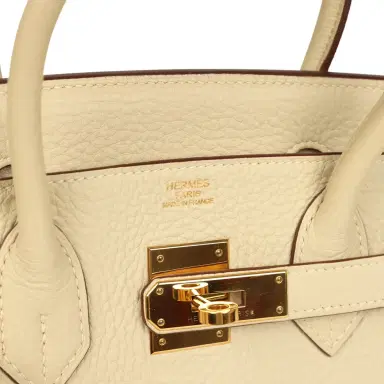 HERMÈS Pre-owned Hermes Birkin 30 Parchemin Clemence Gold Hardware | Thumbnail 7 HERMÈS Pre-owned Hermes Birkin 30 Parchemin Clemence Gold Hardware | Thumbnail 7
