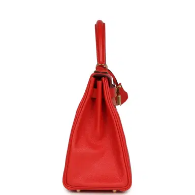HERMÈS Pre-owned Hermes Kelly Retourne 28 Rouge Tomate Evercolor Gold Hardware | Thumbnail 3 HERMÈS Pre-owned Hermes Kelly Retourne 28 Rouge Tomate Evercolor Gold Hardware | Thumbnail 3