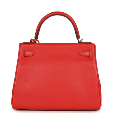 HERMÈS Pre-owned Hermes Kelly Retourne 28 Rouge Tomate Evercolor Gold Hardware | Thumbnail 4 HERMÈS Pre-owned Hermes Kelly Retourne 28 Rouge Tomate Evercolor Gold Hardware | Thumbnail 4