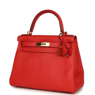 HERMÈS Pre-owned Hermes Kelly Retourne 28 Rouge Tomate Evercolor Gold Hardware | Thumbnail 5 HERMÈS Pre-owned Hermes Kelly Retourne 28 Rouge Tomate Evercolor Gold Hardware | Thumbnail 5
