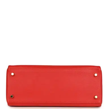HERMÈS Pre-owned Hermes Kelly Retourne 28 Rouge Tomate Evercolor Gold Hardware | Thumbnail 6 HERMÈS Pre-owned Hermes Kelly Retourne 28 Rouge Tomate Evercolor Gold Hardware | Thumbnail 6