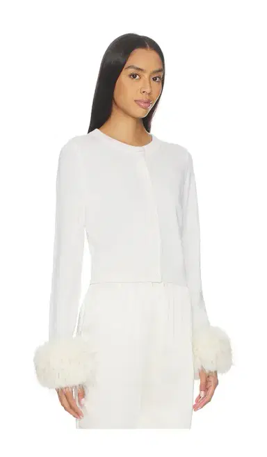 Alice + Olivia Alice + Olivia Dollie Faux Fur Cuff Cardigan | Thumbnail 2 Alice + Olivia Alice + Olivia Dollie Faux Fur Cuff Cardigan | Thumbnail 2