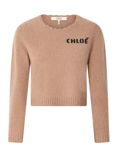 Chloé Scalloped Wool And Cashmere Blend Sweater | Thumbnail 1 Chloé Scalloped Wool And Cashmere Blend Sweater | Thumbnail 1
