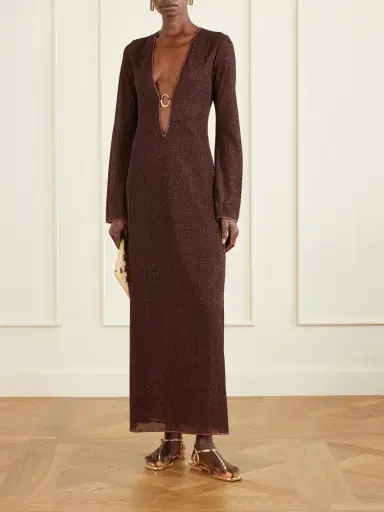 Oséree Lumière Metallic Stretch-knit Kaftan | Thumbnail 2 Oséree Lumière Metallic Stretch-knit Kaftan | Thumbnail 2