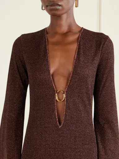 Oséree Lumière Metallic Stretch-knit Kaftan | Thumbnail 4 Oséree Lumière Metallic Stretch-knit Kaftan | Thumbnail 4