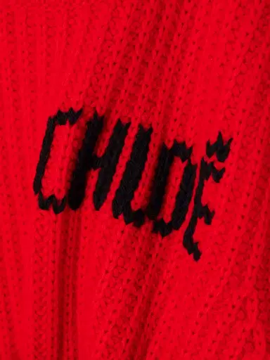 Chloé Logo-detailed Ribbed Wool And Cashmere-blend Sweater | Thumbnail 5 Chloé Logo-detailed Ribbed Wool And Cashmere-blend Sweater | Thumbnail 5