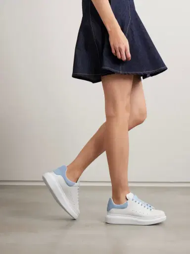 McQueen Overisize-sole Suede-trimmed Leather Sneakers | Thumbnail 2 McQueen Overisize-sole Suede-trimmed Leather Sneakers | Thumbnail 2