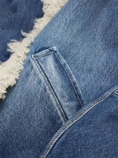 Isabel Marant Charone Fleece-trimmed Padded Denim Bomber Jacket | Thumbnail 5 Isabel Marant Charone Fleece-trimmed Padded Denim Bomber Jacket | Thumbnail 5