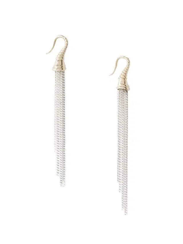 Tassel Fringed Sterling-silver And 14-karat Gold Earrings Tassel Fringed Sterling-silver And 14-karat Gold Earrings