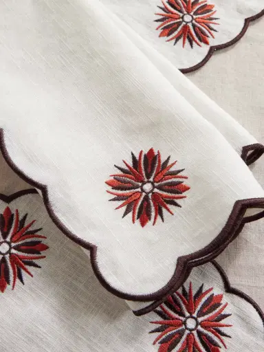 Cabana Botanica Set Of Two Embroidered Linen And Cotton-blend Placemats And Napkins | Thumbnail 3 Cabana Botanica Set Of Two Embroidered Linen And Cotton-blend Placemats And Napkins | Thumbnail 3
