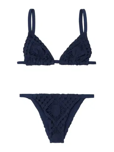 SARA CRISTINA Sun Crocheted Cotton Triangle Bikini | Thumbnail 1 SARA CRISTINA Sun Crocheted Cotton Triangle Bikini | Thumbnail 1