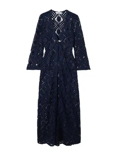 SARA CRISTINA Nerea Pearl-embellished Crocheted Cotton Coverup | Thumbnail 1 SARA CRISTINA Nerea Pearl-embellished Crocheted Cotton Coverup | Thumbnail 1
