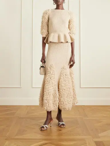 Ulla Johnson Nathalie Ruffled Alpaca-blend Bouclé Midi Skirt | Thumbnail 2 Ulla Johnson Nathalie Ruffled Alpaca-blend Bouclé Midi Skirt | Thumbnail 2