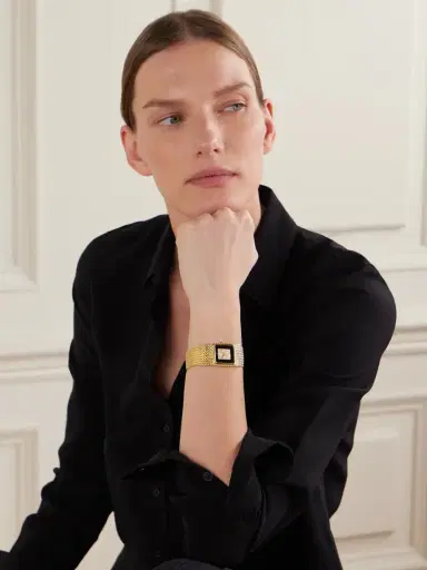 Stephanie Windsor Vintage 1988 Audemars Piguet Tank 18-karat Gold, Diamond And Onyx Watch | Thumbnail 2 Stephanie Windsor Vintage 1988 Audemars Piguet Tank 18-karat Gold, Diamond And Onyx Watch | Thumbnail 2