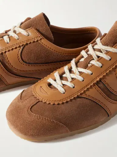 Dries Van Noten Leather-trimmed Suede Sneakers | Thumbnail 4 Dries Van Noten Leather-trimmed Suede Sneakers | Thumbnail 4