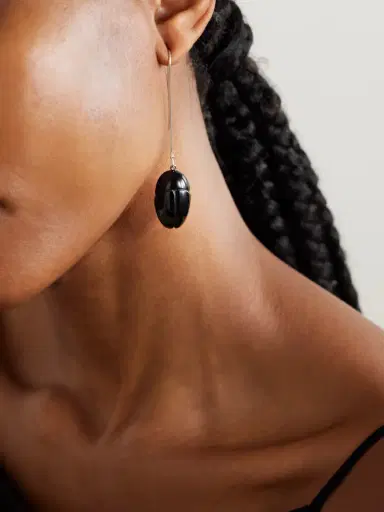Sophie Buhai Scarab Silver Onyx Drop Earrings | Thumbnail 2 Sophie Buhai Scarab Silver Onyx Drop Earrings | Thumbnail 2
