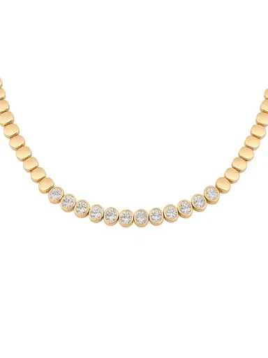 Wish Fine Jewelry 1.80ct Diamond 14K Gold Quarter Illusion Tennis Necklace | Thumbnail 1 Wish Fine Jewelry 1.80ct Diamond 14K Gold Quarter Illusion Tennis Necklace | Thumbnail 1