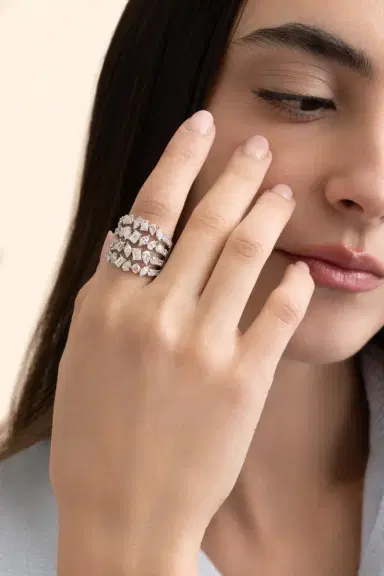 ARZANO Multi Diamond Four Row Diamond Ring | Thumbnail 3 ARZANO Multi Diamond Four Row Diamond Ring | Thumbnail 3