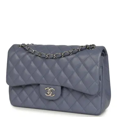 Chanel Chanel Jumbo Classic Double Flap Bag Purple Lambskin Silver Hardware | Thumbnail 5 Chanel Chanel Jumbo Classic Double Flap Bag Purple Lambskin Silver Hardware | Thumbnail 5