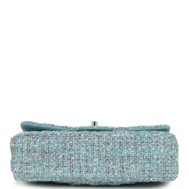 Chanel Chanel Medium Classic Double Flap Bag Blue Multi Tweed Light Gold Hardware | Thumbnail 6 Chanel Chanel Medium Classic Double Flap Bag Blue Multi Tweed Light Gold Hardware | Thumbnail 6