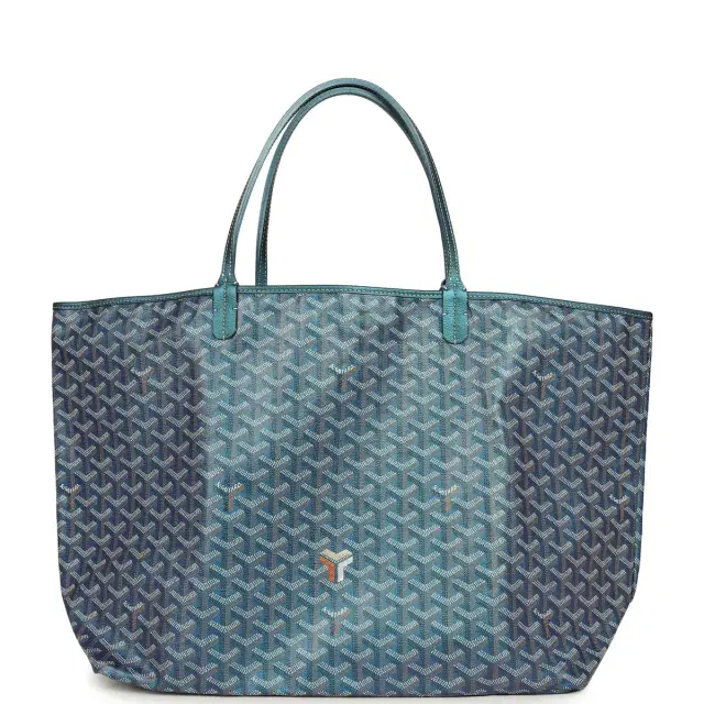 Goyard Goyardine Pearly Blue Saint Louis GM Tote Bag Palladium Hardware Goyard Goyardine Pearly Blue Saint Louis GM Tote Bag Palladium Hardware
