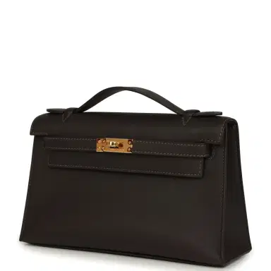 HERMÈS Hermes Kelly Pochette Bai-Brun Swift Gold Hardware | Thumbnail 3 HERMÈS Hermes Kelly Pochette Bai-Brun Swift Gold Hardware | Thumbnail 3
