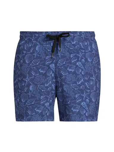 Saks Fifth Avenue Men's COLLECTION Beach Shells Printed Drawstring Swim Shorts - Navy Multi - Size XXL | Thumbnail 1 Saks Fifth Avenue Men's COLLECTION Beach Shells Printed Drawstring Swim Shorts - Navy Multi - Size XXL | Thumbnail 1