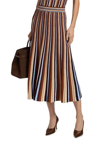 Cara Cara Women's Montana Striped Midi-Skirt - Metalic Stripe | Thumbnail 3 Cara Cara Women's Montana Striped Midi-Skirt - Metalic Stripe | Thumbnail 3