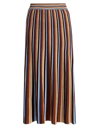 Cara Cara Women's Montana Striped Midi-Skirt - Metalic Stripe | Thumbnail 1 Cara Cara Women's Montana Striped Midi-Skirt - Metalic Stripe | Thumbnail 1