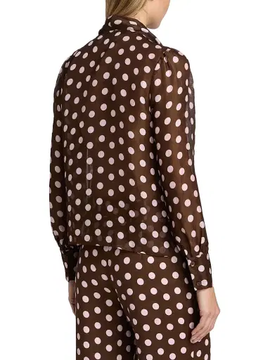 Cara Cara Women's Chili Polka Dot Linen-Silk Shirt | Thumbnail 5 Cara Cara Women's Chili Polka Dot Linen-Silk Shirt | Thumbnail 5