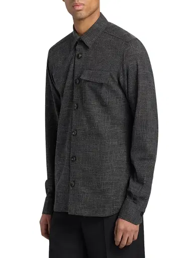 Kiton Men's Buba Pocket Shirt - Dark Grey - Size XS | Thumbnail 4 Kiton Men's Buba Pocket Shirt - Dark Grey - Size XS | Thumbnail 4