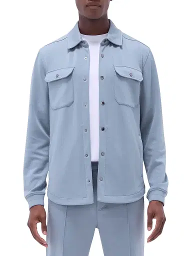 Bugatchi Men's Soft Knit Shirt Jacket - Grey | Thumbnail 3 Bugatchi Men's Soft Knit Shirt Jacket - Grey | Thumbnail 3