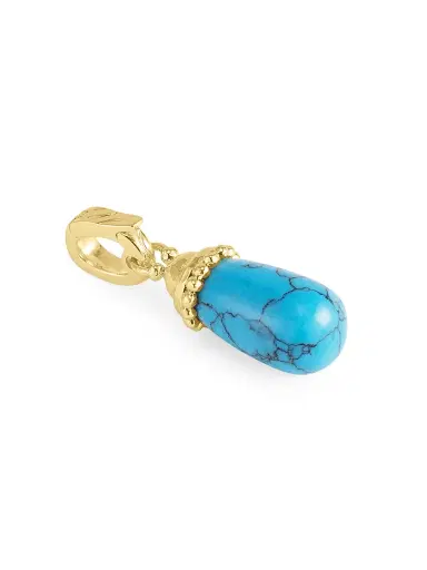 Anabel Aram Women's Milos 18K-Gold-Plated & Turquoise Charm - Turquoise | Thumbnail 4 Anabel Aram Women's Milos 18K-Gold-Plated & Turquoise Charm - Turquoise | Thumbnail 4