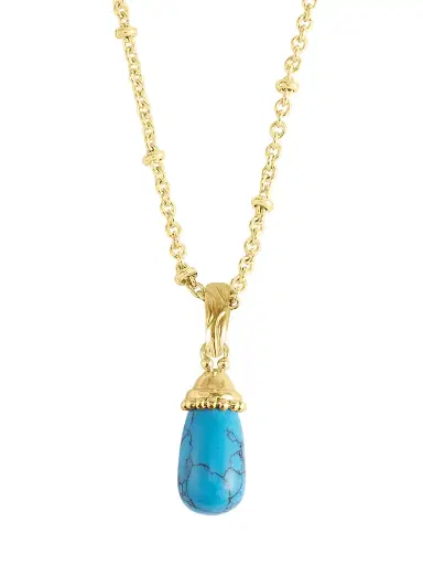 Anabel Aram Women's Milos 18K-Gold-Plated & Turquoise Charm - Turquoise | Thumbnail 1 Anabel Aram Women's Milos 18K-Gold-Plated & Turquoise Charm - Turquoise | Thumbnail 1