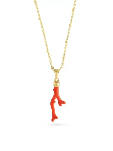 Anabel Aram Women's Milos 18K-Gold-Plated & Enamel Coral Charm - Coral | Thumbnail 2 Anabel Aram Women's Milos 18K-Gold-Plated & Enamel Coral Charm - Coral | Thumbnail 2
