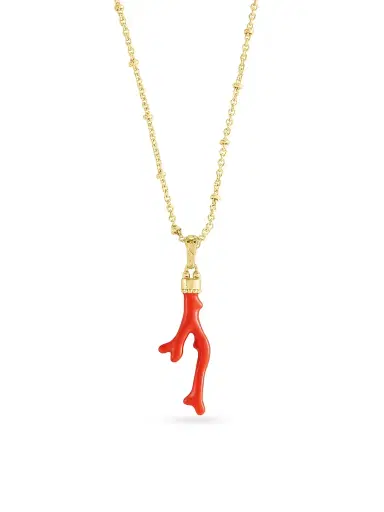 Anabel Aram Women's Milos 18K-Gold-Plated & Enamel Coral Charm - Coral | Thumbnail 1 Anabel Aram Women's Milos 18K-Gold-Plated & Enamel Coral Charm - Coral | Thumbnail 1