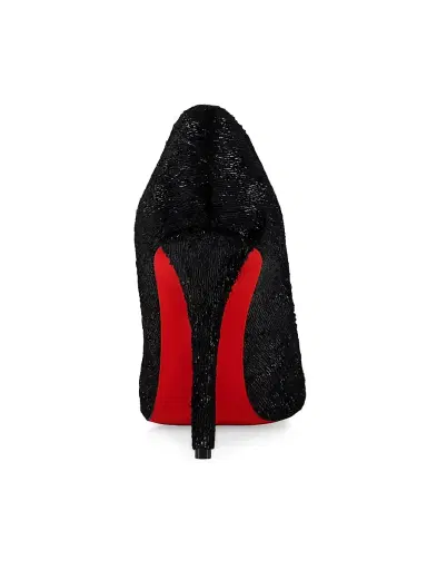 Christian Louboutin Women's Miss Z 100MM Velvet-Effect Pumps - Black | Thumbnail 3 Christian Louboutin Women's Miss Z 100MM Velvet-Effect Pumps - Black | Thumbnail 3