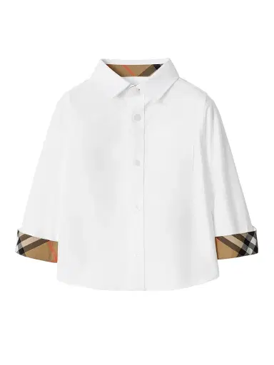 Burberry Baby Boy's, Little Boy's & Boy's Owen Cotton Button-Front Shirt - White - Size 6 Months | Thumbnail 1 Burberry Baby Boy's, Little Boy's & Boy's Owen Cotton Button-Front Shirt - White - Size 6 Months | Thumbnail 1