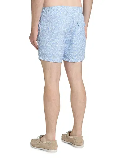 Saks Fifth Avenue Men's COLLECTION Tropical Leaf Print Drawstring Swim Shorts | Thumbnail 4 Saks Fifth Avenue Men's COLLECTION Tropical Leaf Print Drawstring Swim Shorts | Thumbnail 4